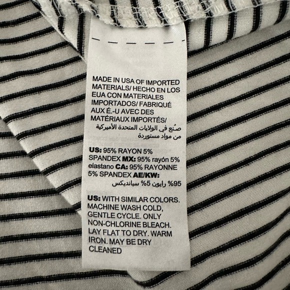 Chico's White Black Stripe Pullover Top Women Large Round Neck 3/4 Sleeve - Picture 4 of 12